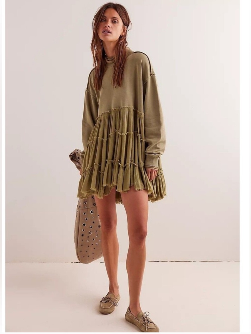 Free People We The Free Pixie Sweatshirt Mini Dress Oversized Cotton S